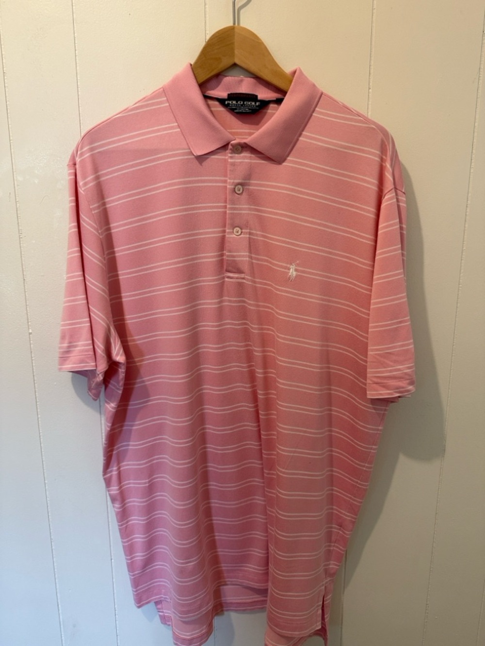Ralph Lauren Pink Polo with White Stripes